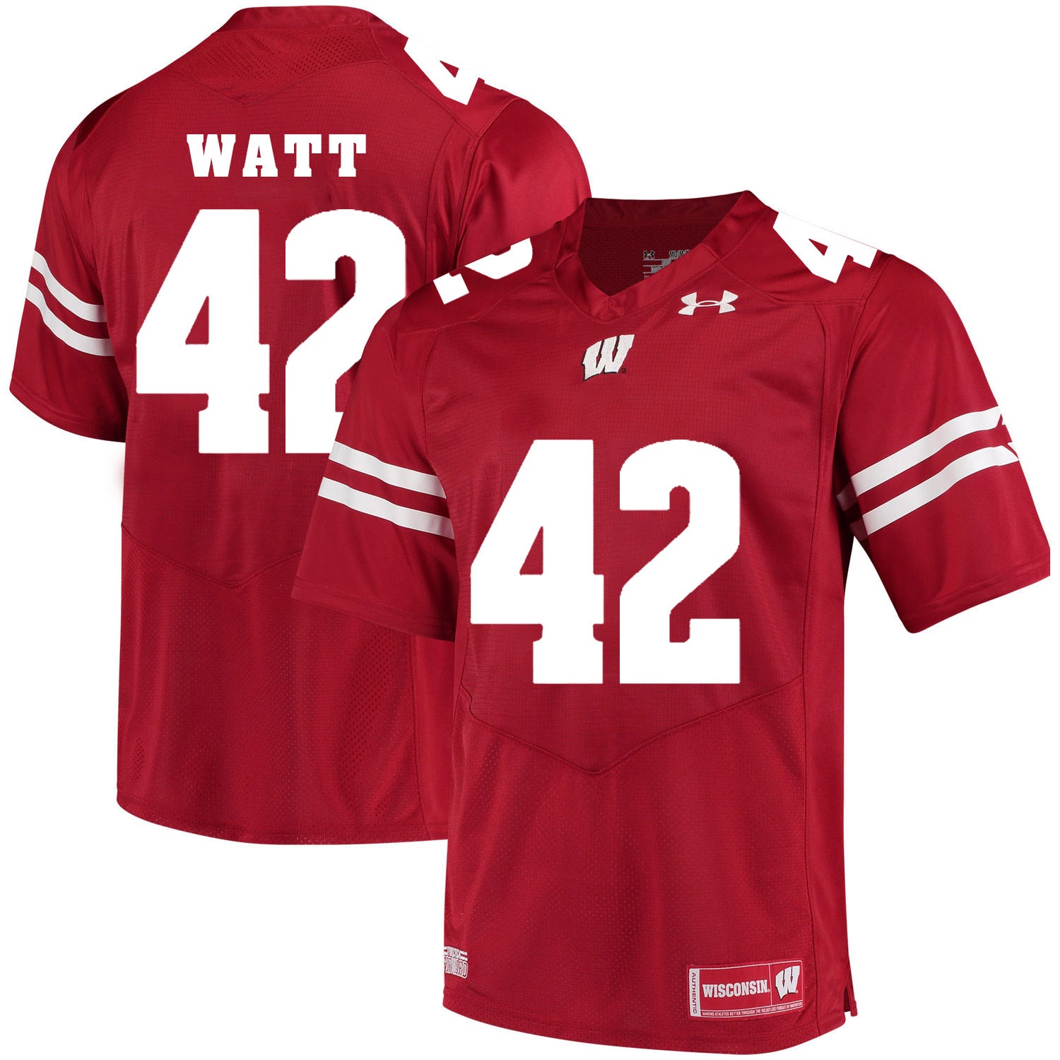 Wisconsin Badgers #42 TJ Watt College Football Jersey White Red