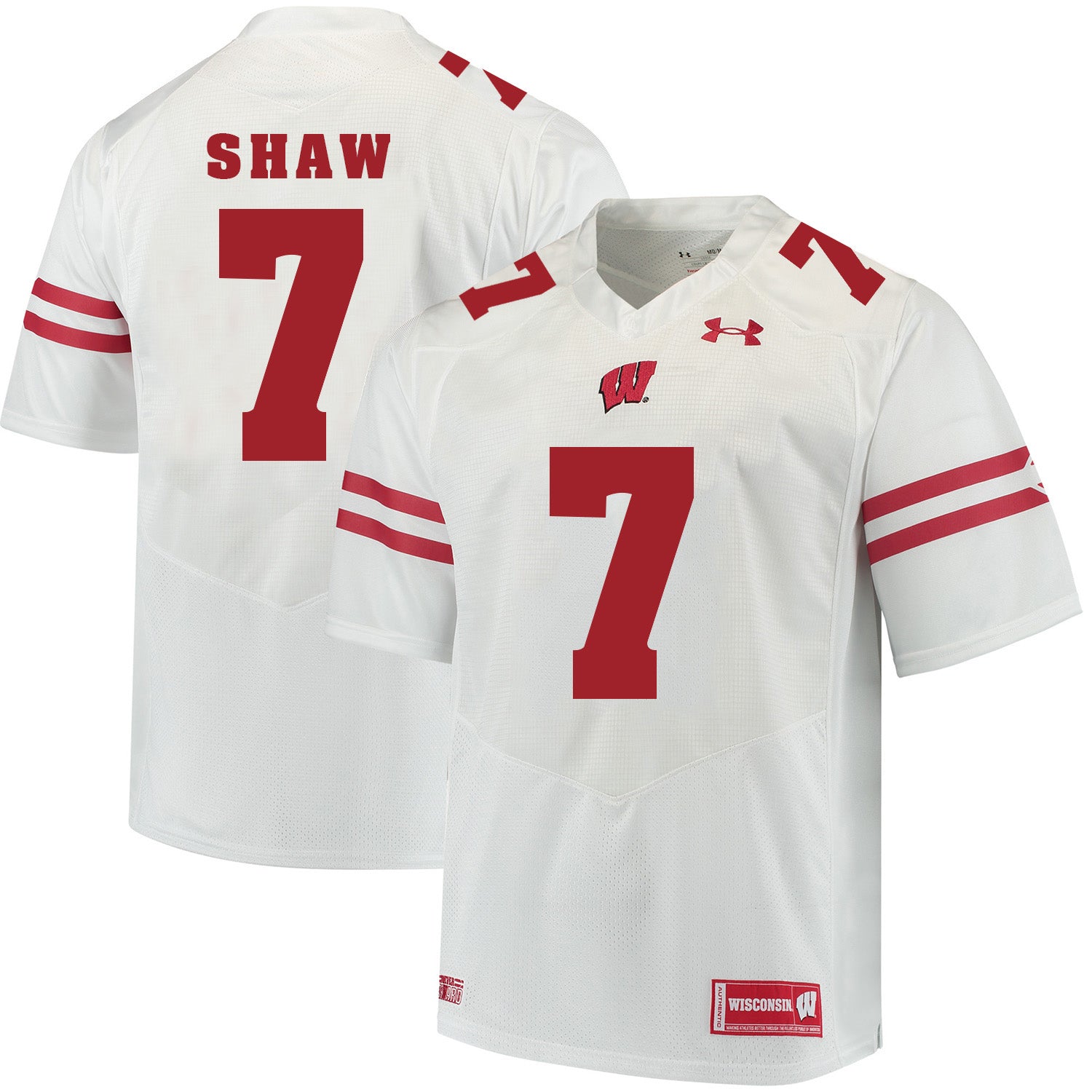 Wisconsin Badgers #7 Bradrick Shaw College Football Jersey White