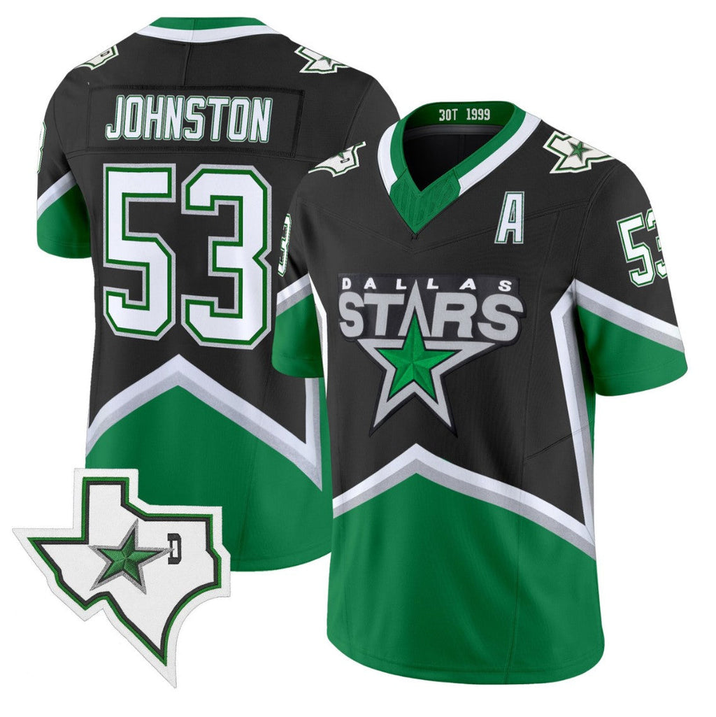 Wyatt Johnston Jersey #53 Dallas Stars 99 Throwback Football Style Stitched