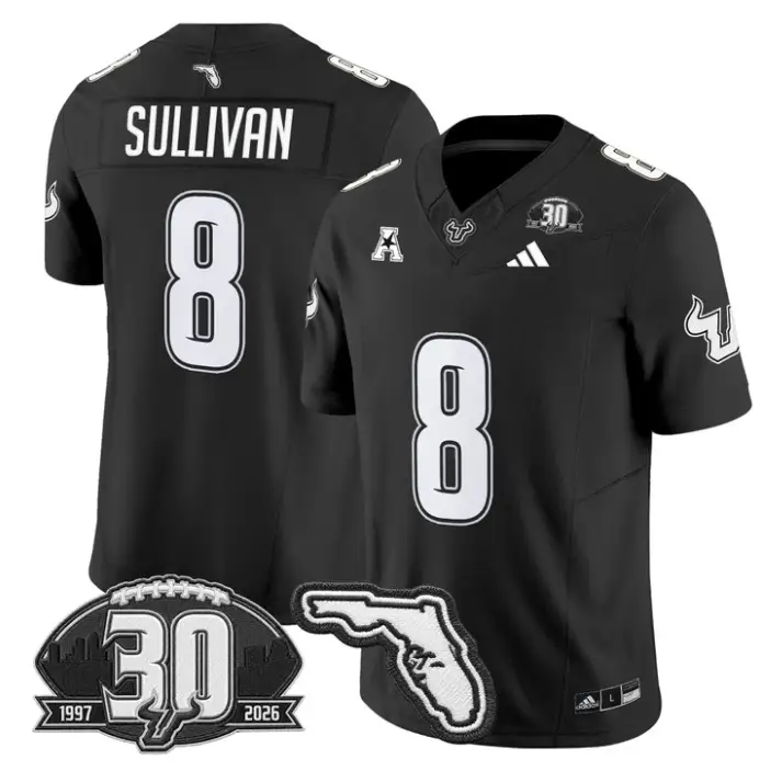 Wyatt Sullivan Jersey #8 South Florida Bulls 30th Patch Limited Stitched
