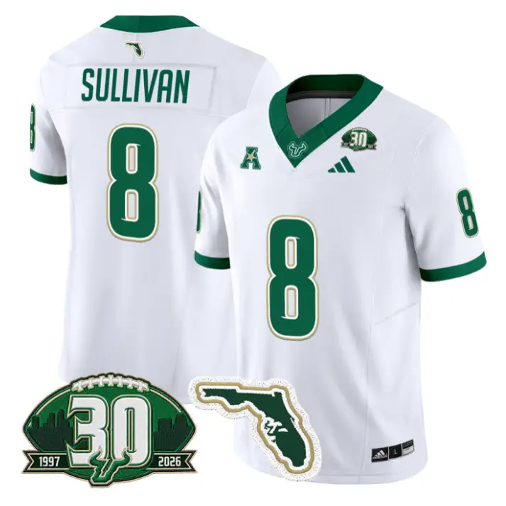 Wyatt Sullivan Jersey #8 South Florida Bulls 30th Patch Limited Stitched