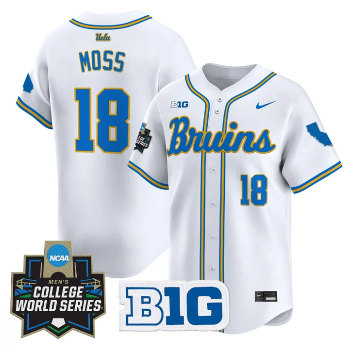 Wylan Moss Jersey #18 UCLA Bruins 2025 World Series Stitched White
