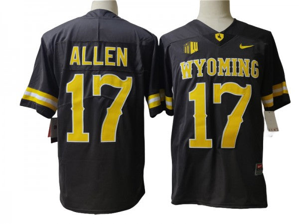 Wyoming Cowboys #17 Josh Allen Coffee Football Jersey - Custom