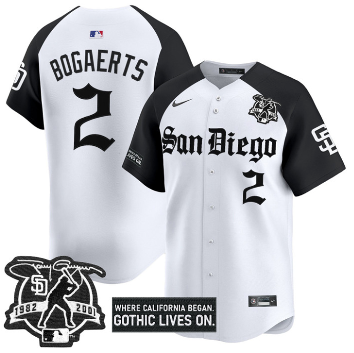 Xander Bogaerts Jersey #2 San Diego Padres Gothic Edition Vapor Limited Stitched Alternate