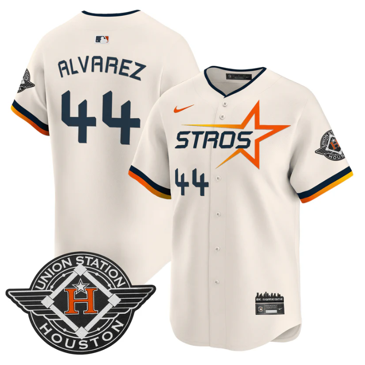 Yordan Álvarez Jersey #44 Houston Astros 2025 City Connect Vapor Premier Limited Stitched Cream