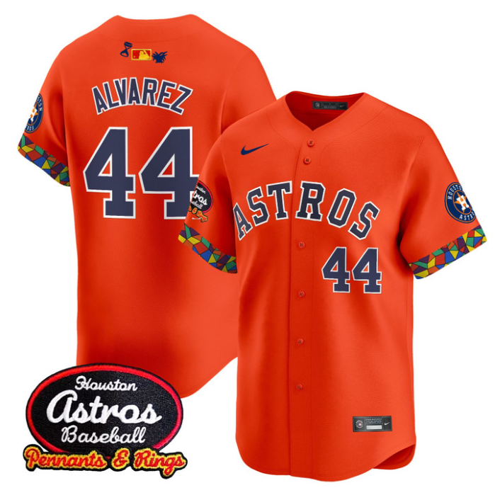 Yordan Álvarez Jersey #44 Houston Astros x El Tiempo Cantina Vapor Premier Limited Stitched Orange