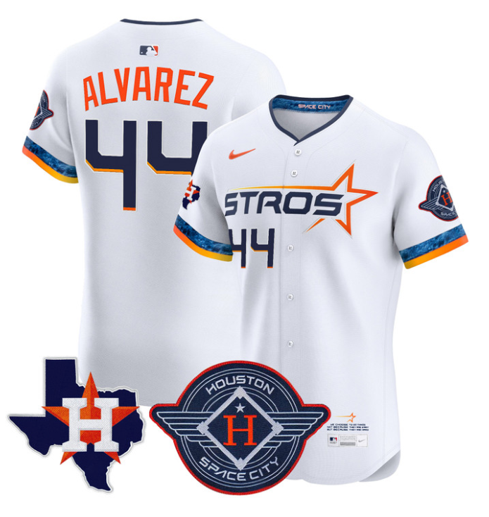 Yordan Álvarez Jersey #44 Houston Astros 2025 City Connect Texas Patch Premier Elite Stitched White