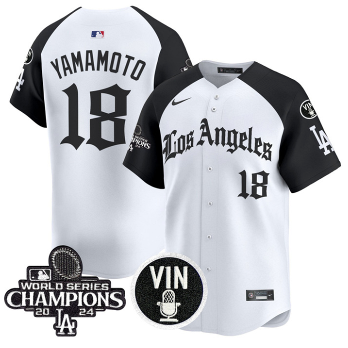 Yamamoto Jersey #18 Dodgers 2025 LA Gothic Style Vapor Premier Limited Stitched Alternate