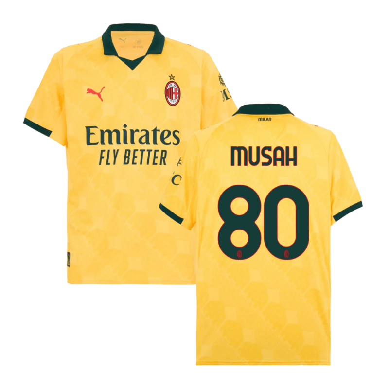 Yunus Musah 80 AC Milan 2025-26 Third Men Jersey Yellow