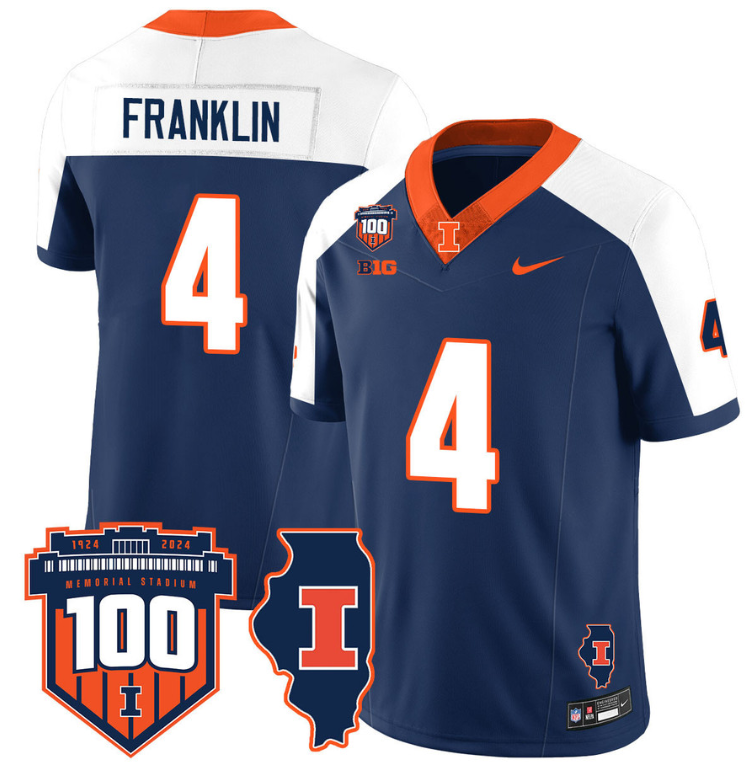 Zakhari Franklin Jersey #4 Illinois Fighting Vapor Limited College Football Stitched Navy Alterante