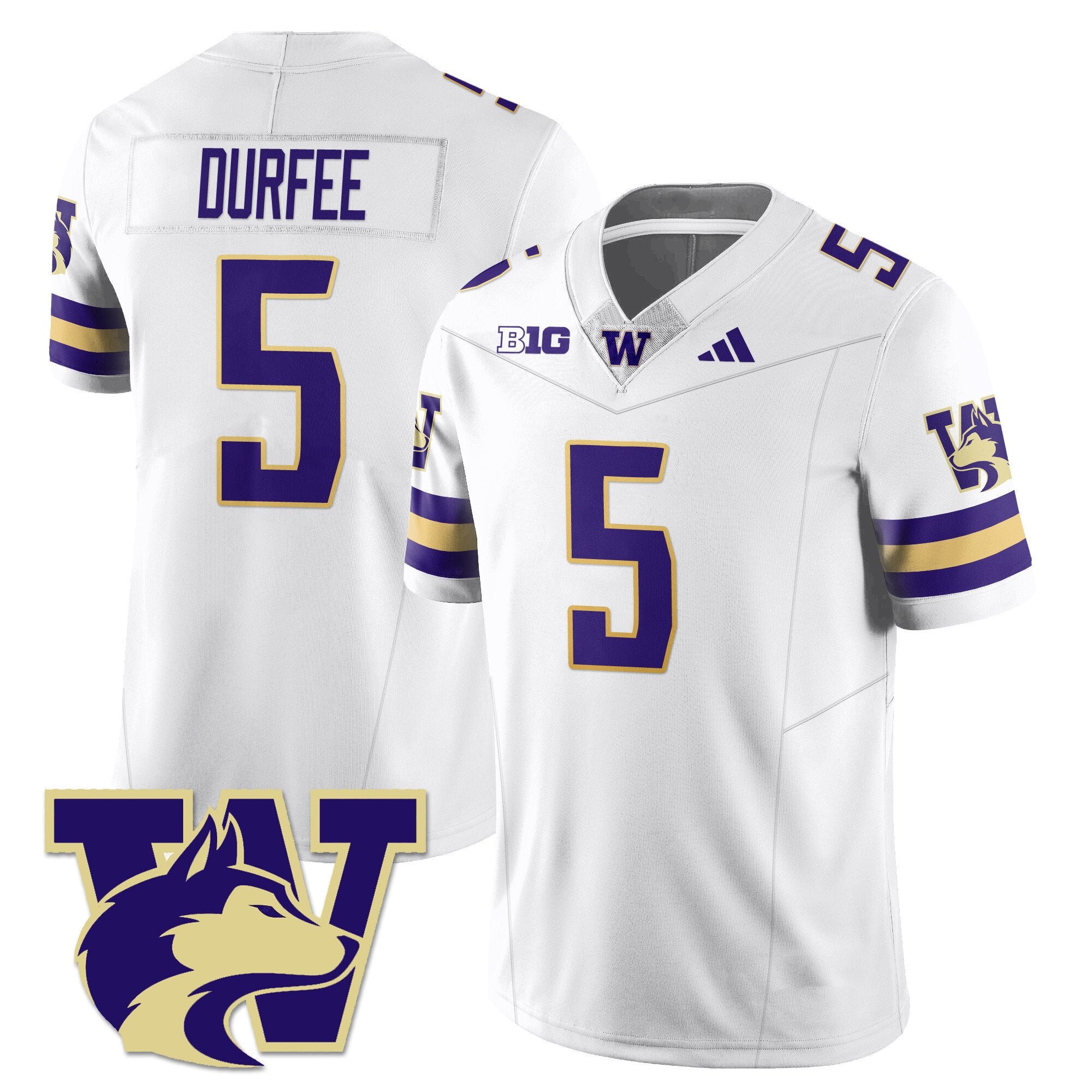 Zach Durfee Jersey #5  Washington Husky Football 2025 Stitched White