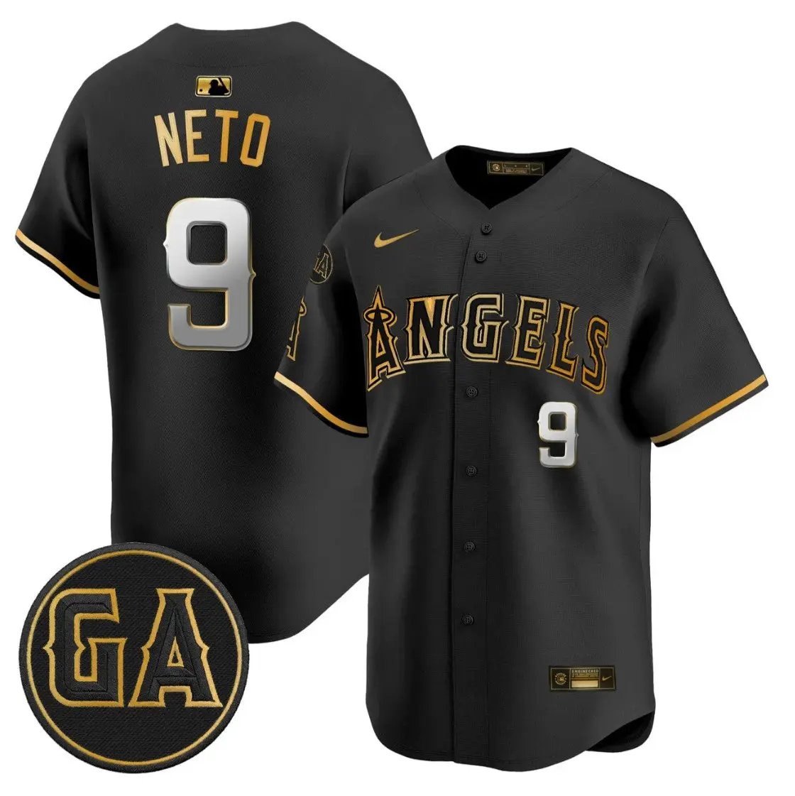 Zach Neto Jersey #9 Angels Garret Anderson Tribute Premier Stitched