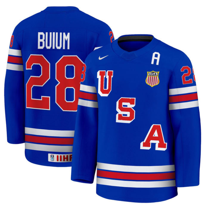Zeev Buium Jersey #28 USA Hockey 2025 Premium Stitched Away