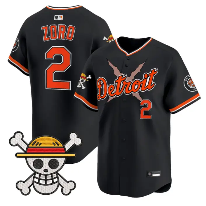 Zoro Jersey #2 Detroit Tigers One Piece Vapor Premier Limited Stitched