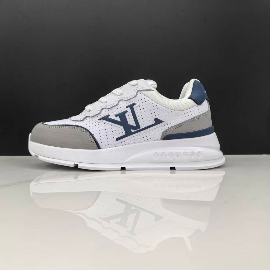 Luxury Lou Paris Classic Trainers Navy Blue White Shoes Sneakers