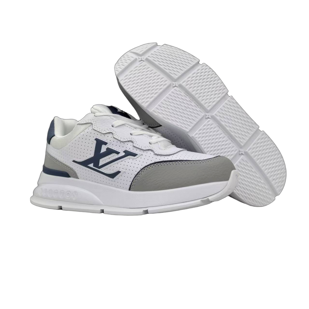 Luxury Lou Paris Classic Trainers Navy Blue White Shoes Sneakers