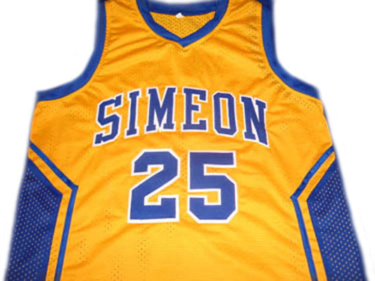 Derrick Rose Jersey #25 Simeon High School Basketball Yellow