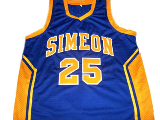 Derrick Rose Jersey #25 Simeon High School Basketball Blue