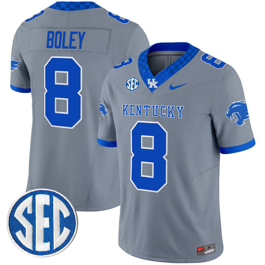 Cutter Boley Jersey #8 Kentucky Wildcats 2025 Limited Stitched Gray
