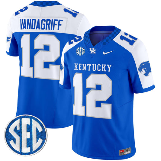 Brock Vandagriff Jersey #12 Kentucky Wildcats 2025 Limited Stitched Royal Alter