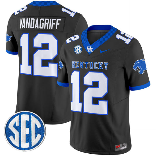 Brock Vandagriff Jersey #12 Kentucky Wildcats 2025 Limited Stitched Black