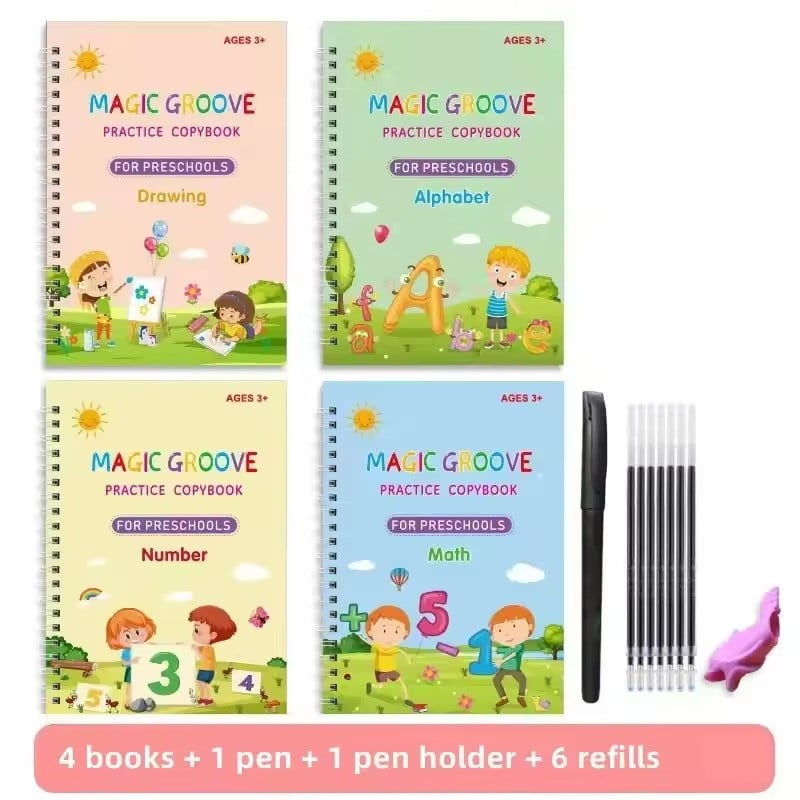 Children’s Magic Copybooks, Handwriting Practice for Kids (Set of 4 Books)