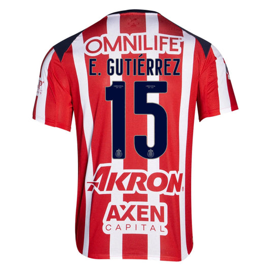 Chivas 2025-26 E. GUTIÉRREZ 15 Home Jersey – Red