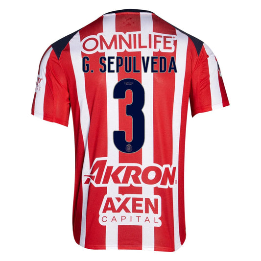 Chivas 2025-26 G. SEPULVEDA 3 Home Jersey – Red