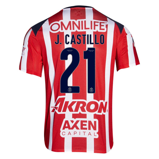 Chivas 2025-26 J. CASTILLO 21 Home Jersey – Red