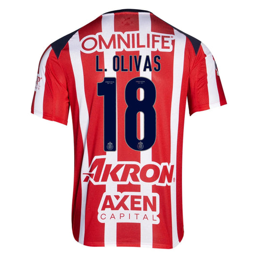 Chivas 2025-26 L. OLIVAS 18 Home Jersey – Red