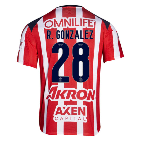 Chivas 2025-26 R. GONZALEZ 28 Home Jersey – Red