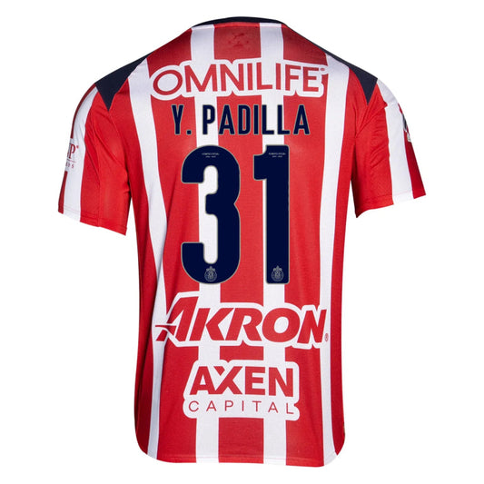 Chivas 2025-26 Y. PADILLA 31 Home Jersey – Red