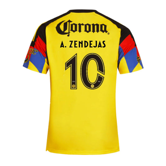 Club América 2025-26 A. Zendejas 10 Home Jersey – Yellow