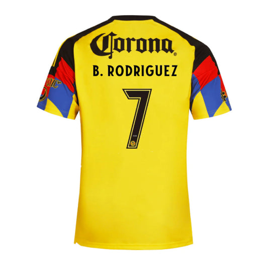 Club América 2025-26 B. Rodriguez 7 Home Jersey – Yellow