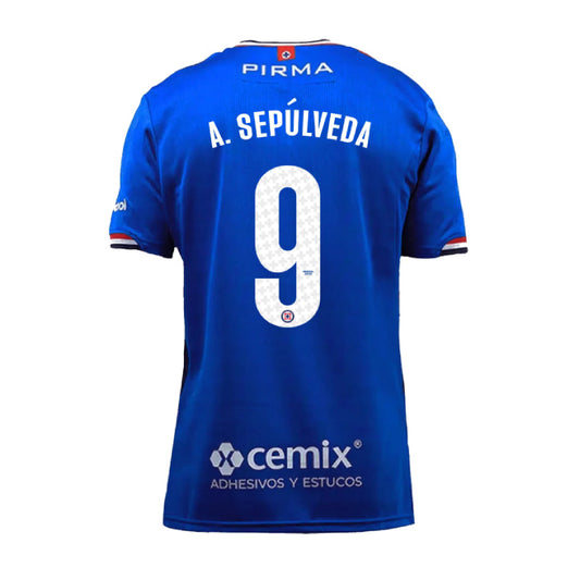 Cruz Azul 2025-26 Home A. SEPÚLVEDA 9 Jersey – Blue