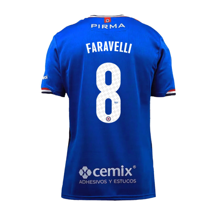Cruz Azul 2025-26 Home FARAVELLI 8 Jersey – Blue