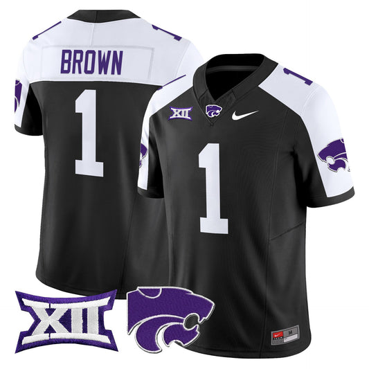 Jayce Brown Jersey #1 Kansas State Wildcats 2025 Limited Stitched Black Alter