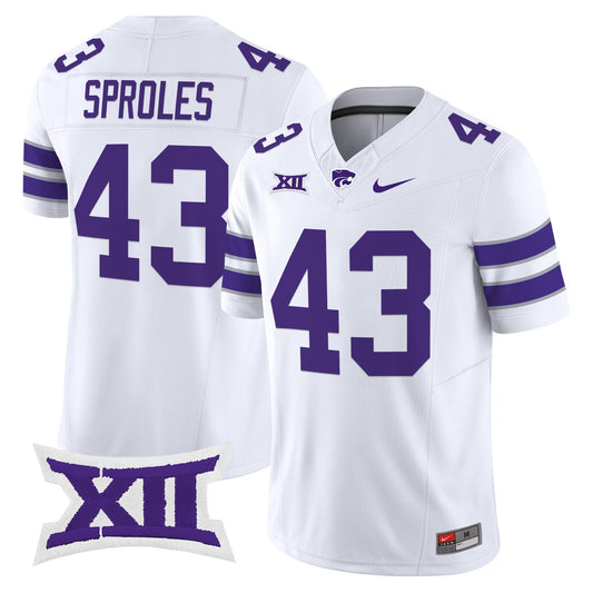 Darren Sproles Jersey #43 Kansas State Wildcats 2025 Limited Stitched White