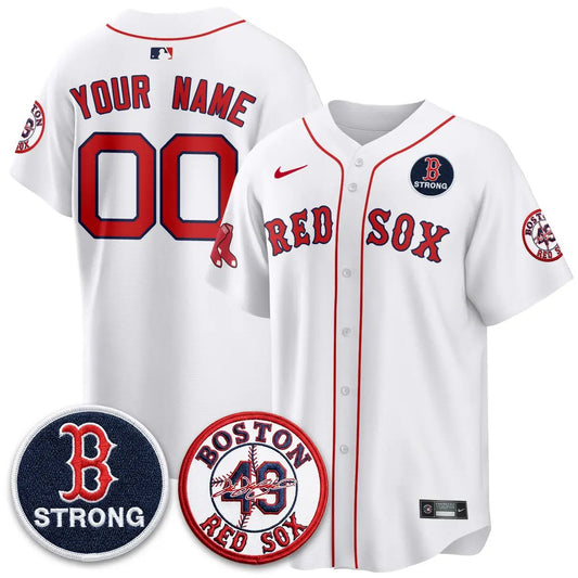 Boston Red Sox Tim Wakefield Memorial Patch Vaper Premier Limited Custom Jersey - All Stitched V2