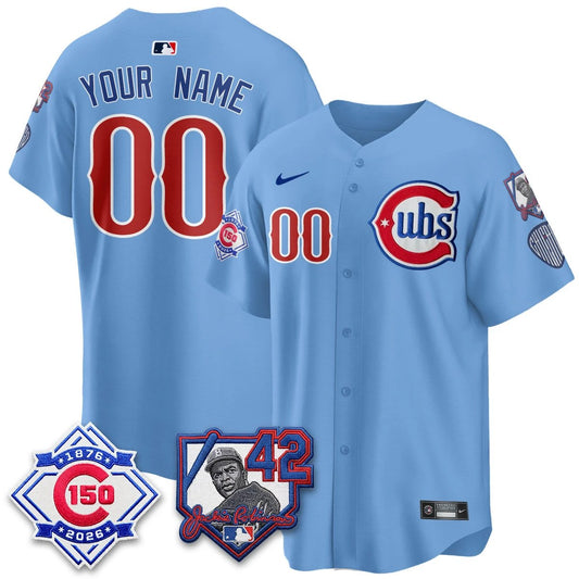 Chicago Cubs 150th Anniversary & Jackie Robinson Day Patch Vapor Premier Limited Custom Jersey - All Stitched
