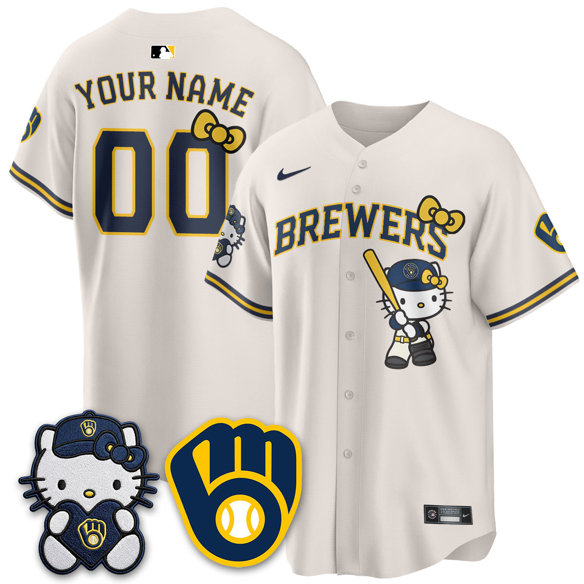 Milwaukee Brewers Meow KT Night Vapor Limited Custom Jersey - All Stitched