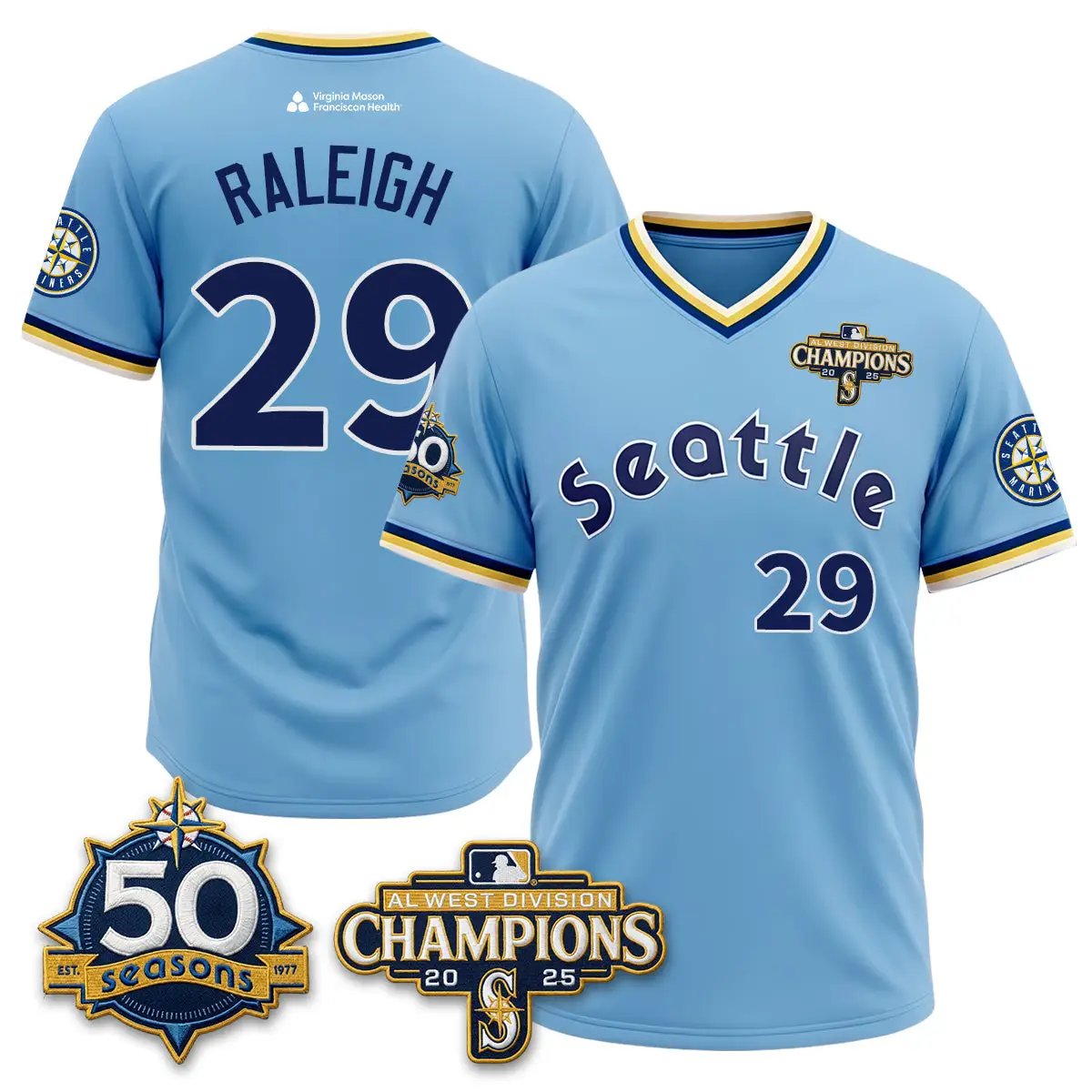 Men Seattle Mariners 50th Anniversary Throwback Limited Jersey - All Stitched