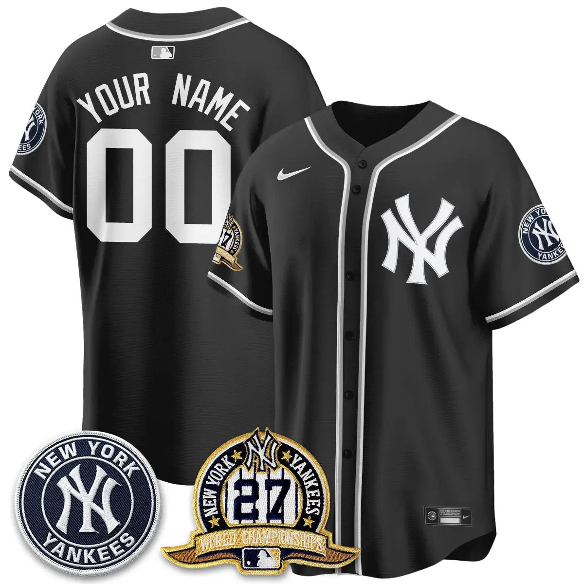 New York Yankees 2026 Black Out Style Vapor Limited Custom Jersey - All Stitched