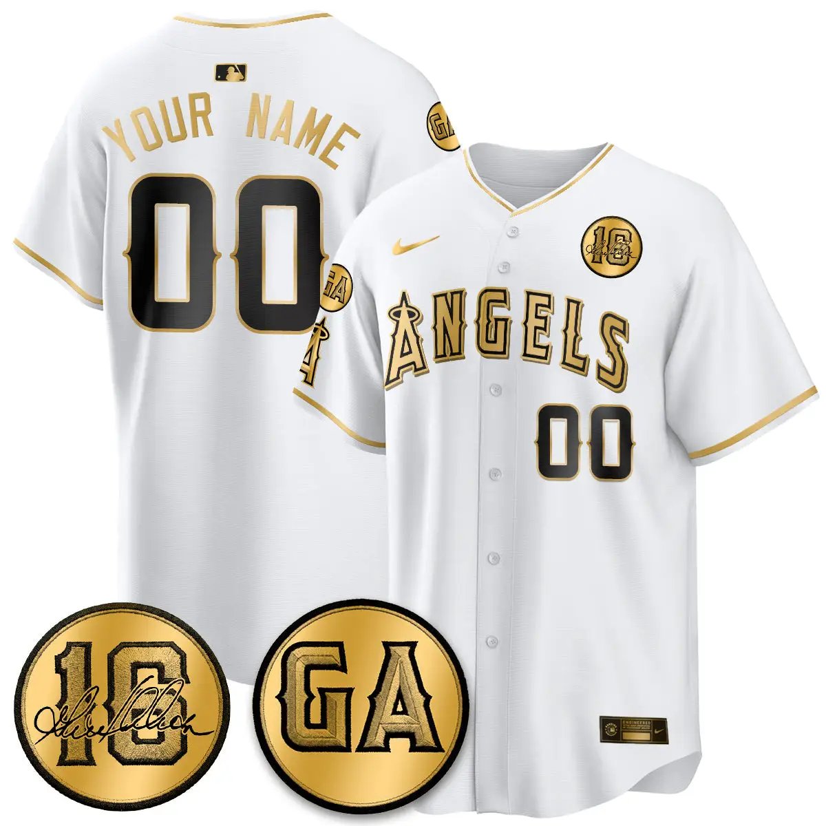 Los Angeles Angels Garret Anderson Tribute Patch Vapor Custom Jersey - All Stitched V2