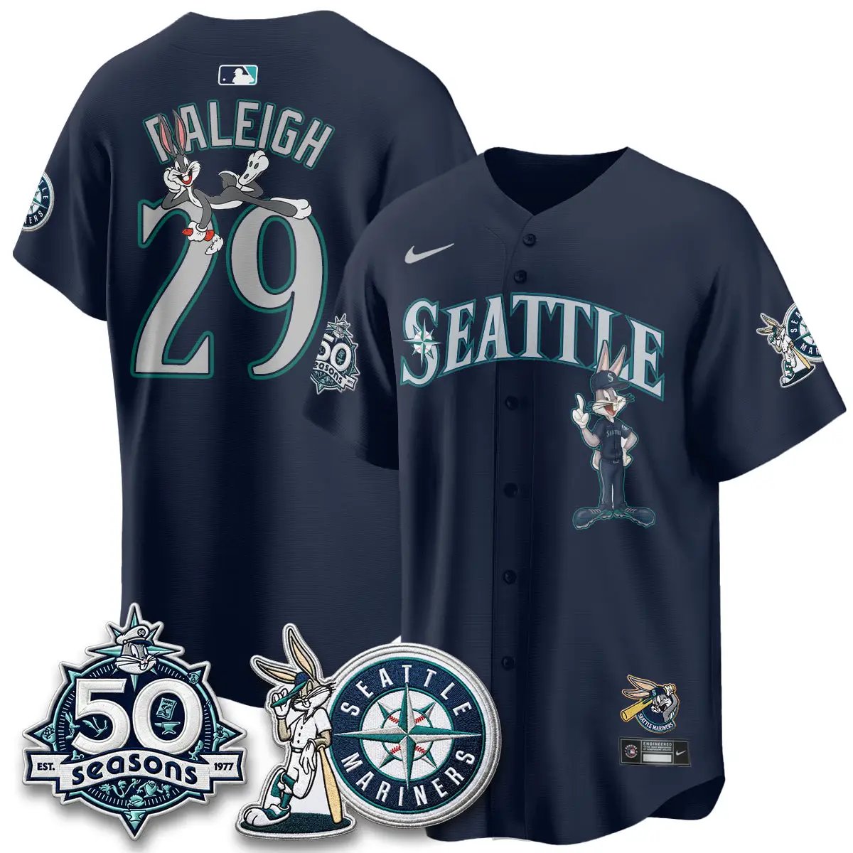 Men Seattle Mariners x Bunny Vapor Premier Limited Jersey - Stitched