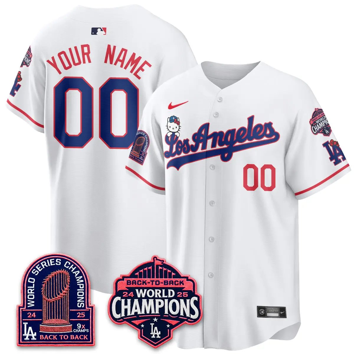 Los Angeles Dodgers x Hello Kitty Night 2026 Vapor Custom Jersey - All Stitched - V2