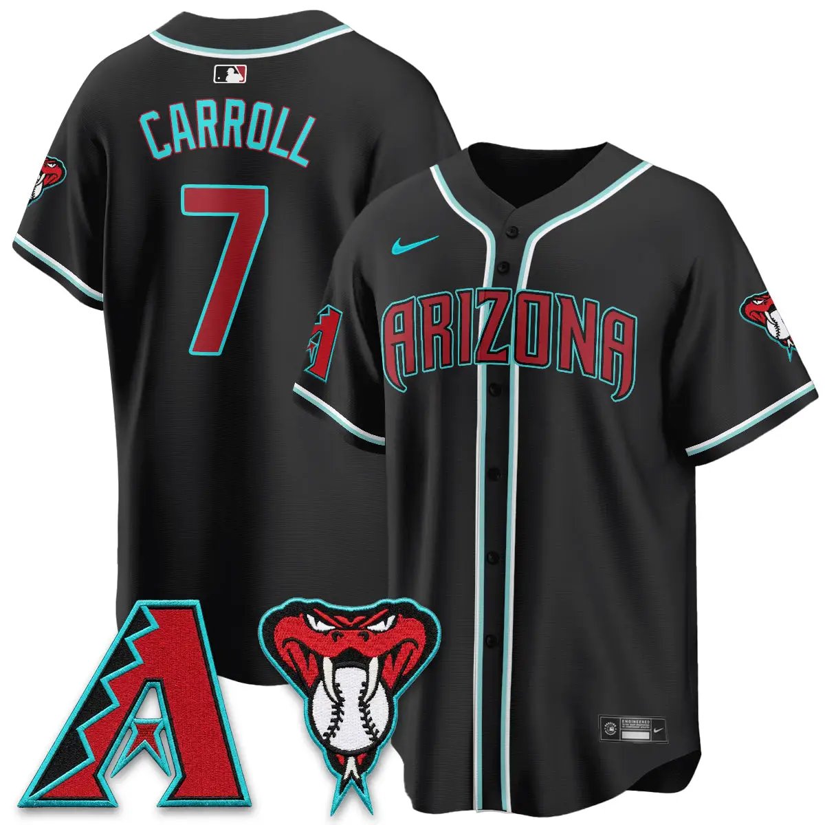 Men Arizona Diamondbacks Black Out Style Vapor Premier Limited Jersey - All Stitched