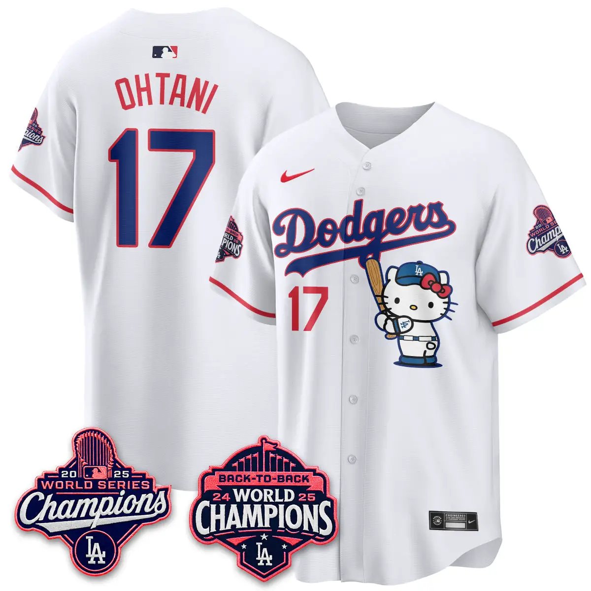 Men Los Angeles Dodgers x Hello Kitty Night 2026 Vapor Jersey - All Stitched