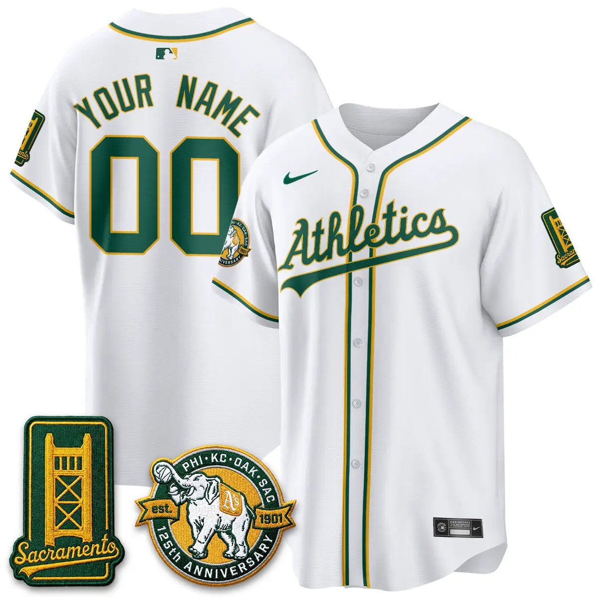 Oakland Athletics 2026 Black Out Style - Celebrating 125 Years -  Limited Vapor Custom Jersey - All Stitched