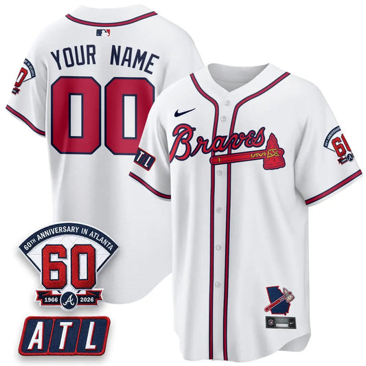 Atlanta Braves 2026 60th Anniversary Vapor Limited Custom Jersey - All Stitched